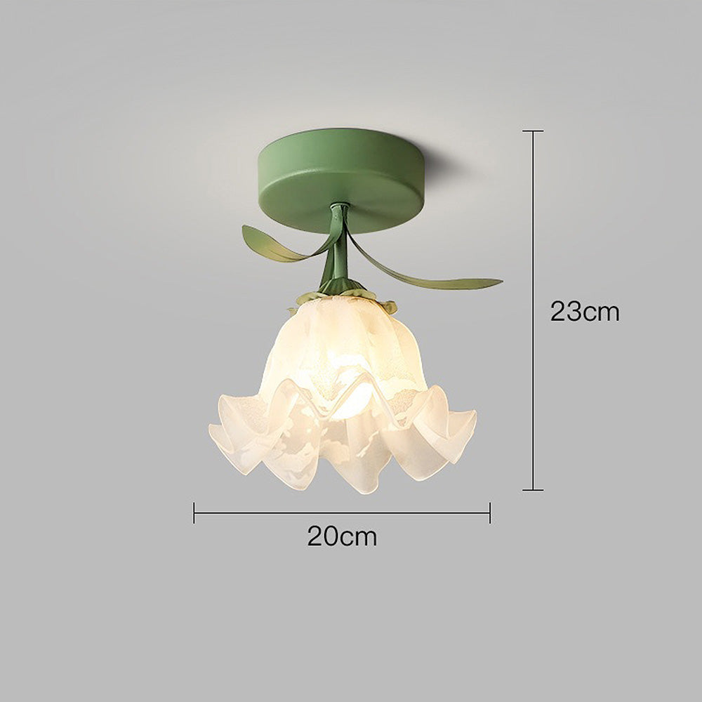 BowLift | Ceiling Light with Floral Glass Shade Design