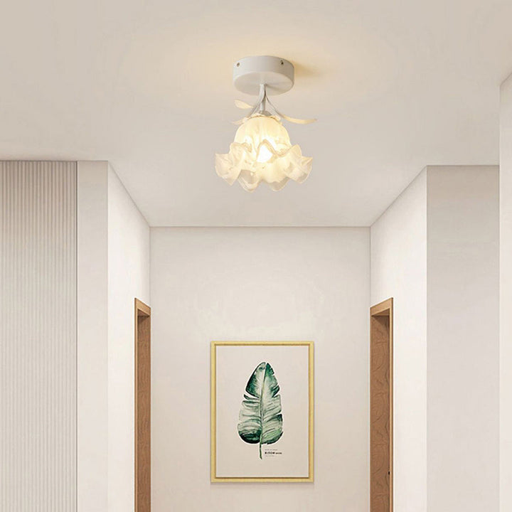 BowLift | Ceiling Light with Floral Glass Shade Design