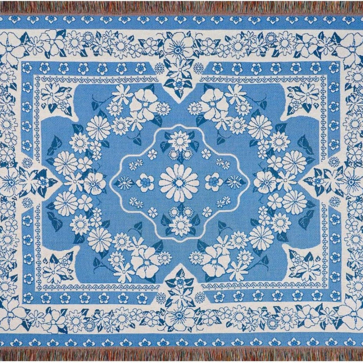 BowLift | Blue Daisy Bloom Boho Travel Outdoor Blanket