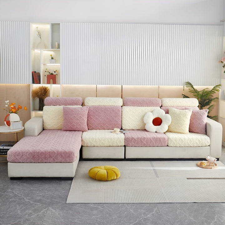 Samt-Sofa cover with diamond pattern – Soft & Luxurious | Perfect fit for any couch | Bowlift