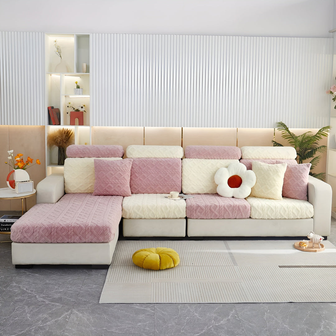 Samt-Sofa cover with diamond pattern – Soft & Luxurious | Perfect fit for any couch | Bowlift