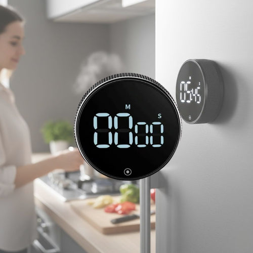 BowLift | SmartTime Kitchen Timer | Easy One-Twist Operation, Large LED Display & Adjustable Alarm for Cooking, Studying & Classroom Use