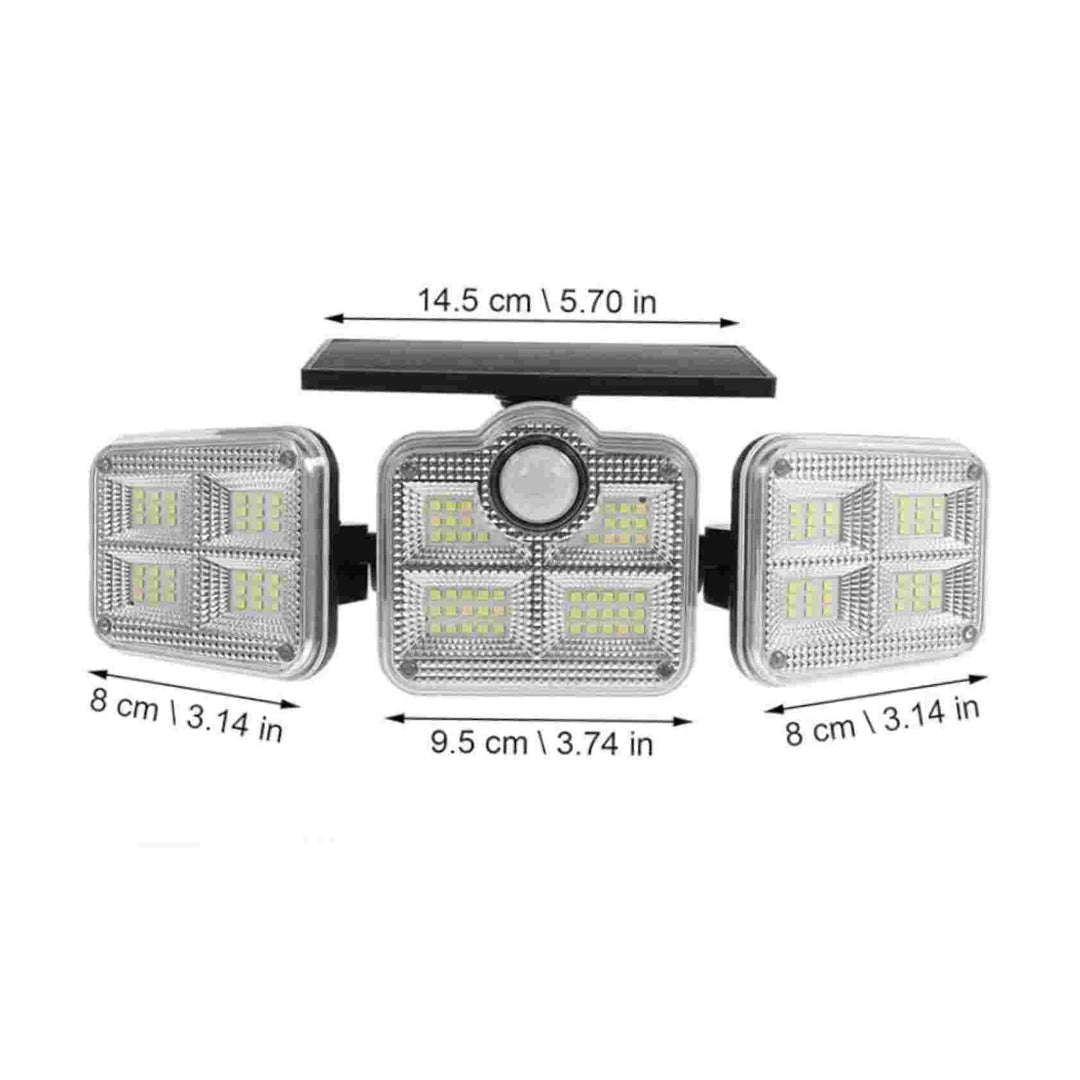 BowLift | Solar LED Spotlight | Outdoor Motion Sensor | 3-Head Adjustable | 74 LEDs