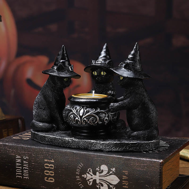 BowLift | Three Witches Cats | Tea Light Holder for Halloween