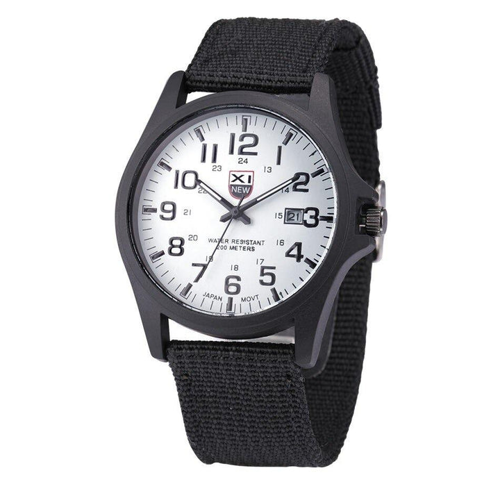 BowLift | Military Style Robust Watch with Illuminated Dial, Waterproof, Stopwatch and Date Display