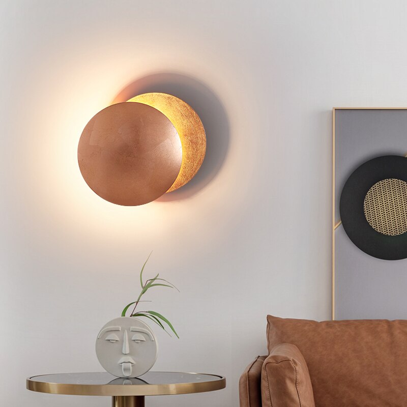 BowLift | Eclipse lamp | Wall light with rotatable golden discs