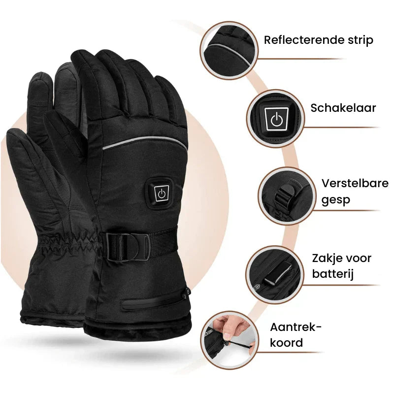 BowLift | ThermoGrip Heated Gloves – Waterproof Unisex Gloves with 3 Heat Levels and Touchscreen Function