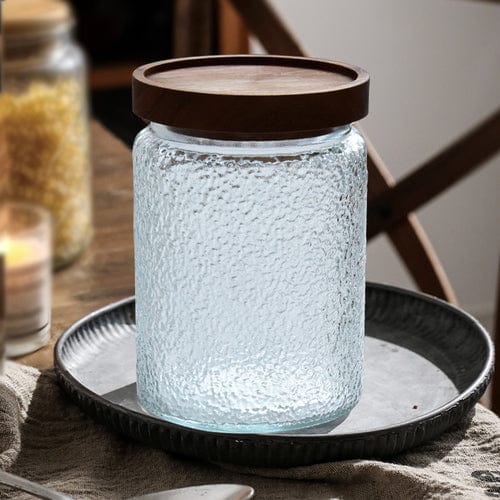 Embossing Flower Glass Container Bowlift