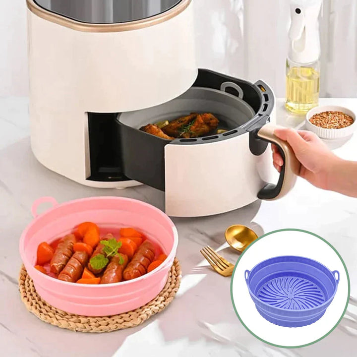 Air Fryer Silicone Grill Pan Reusable Baking Tray | Bowlift