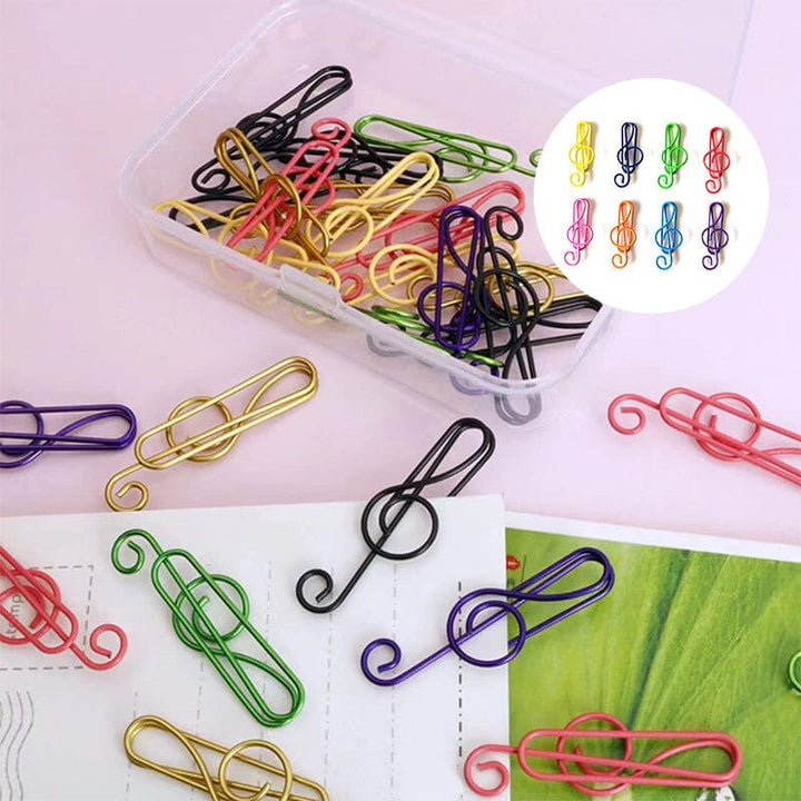 Music Multicolored Metal Paper Clips | Bowlift