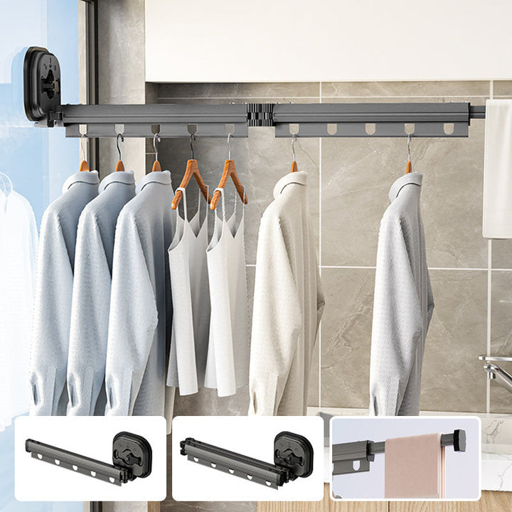 Wall-Mounted Foldable Clothes Drying Rack with Suction Cup | Bowlift