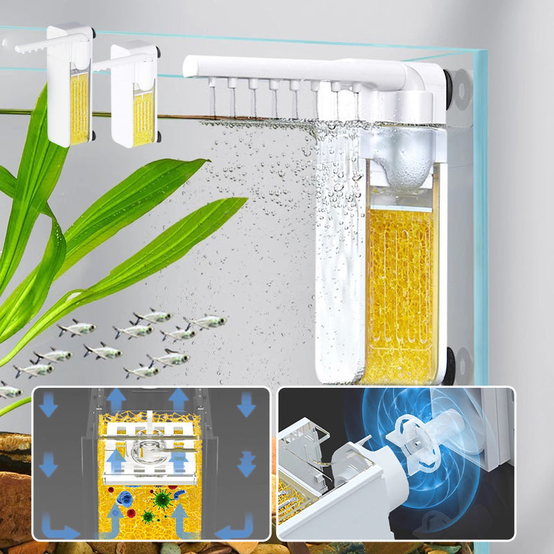 Quiet Fish Tank Aquarium Wall-Mounted Water Filter | Bowlift