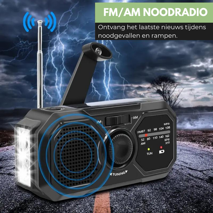 SurvivalWave - Draagbare Noodradio met Oplaadfunctie Bowlift