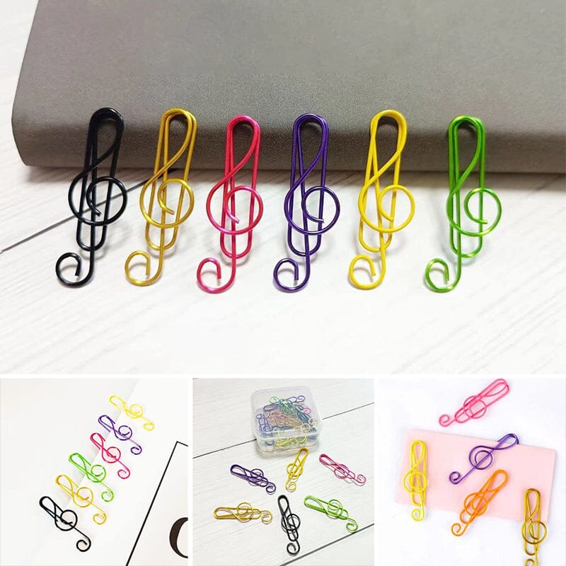 Music Multicolored Metal Paper Clips | Bowlift