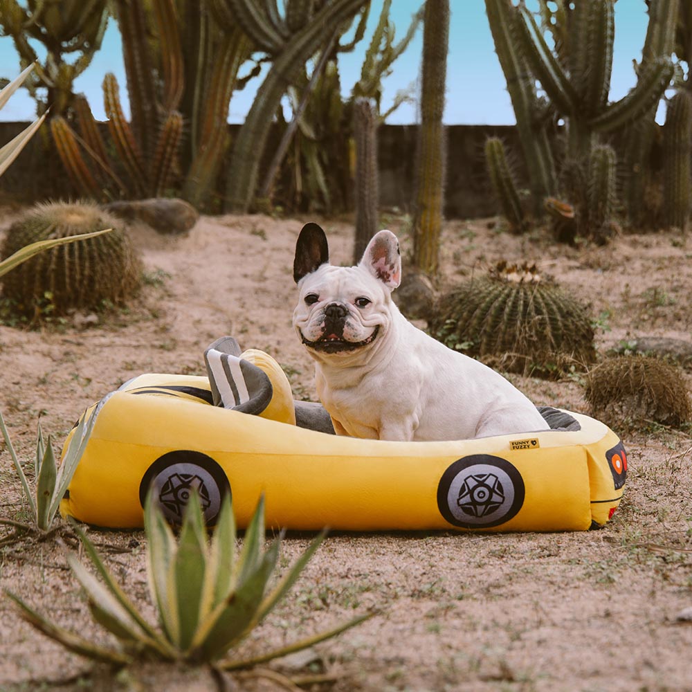 BowLift | FurElegance Classic Convertible Race Car Bed | Luxury bolster dog bed for stylish comfort and support