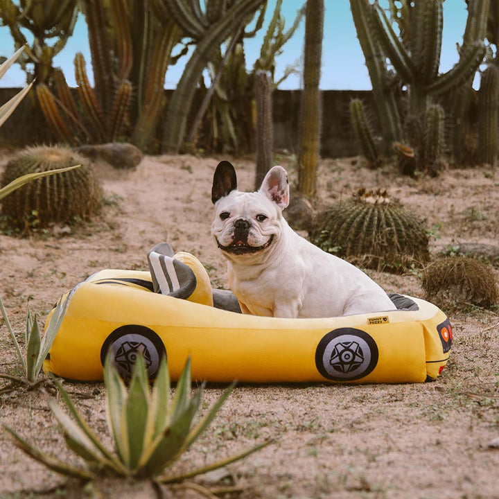 BowLift | FurElegance Classic Convertible Race Car Bed | Luxury bolster dog bed for stylish comfort and support