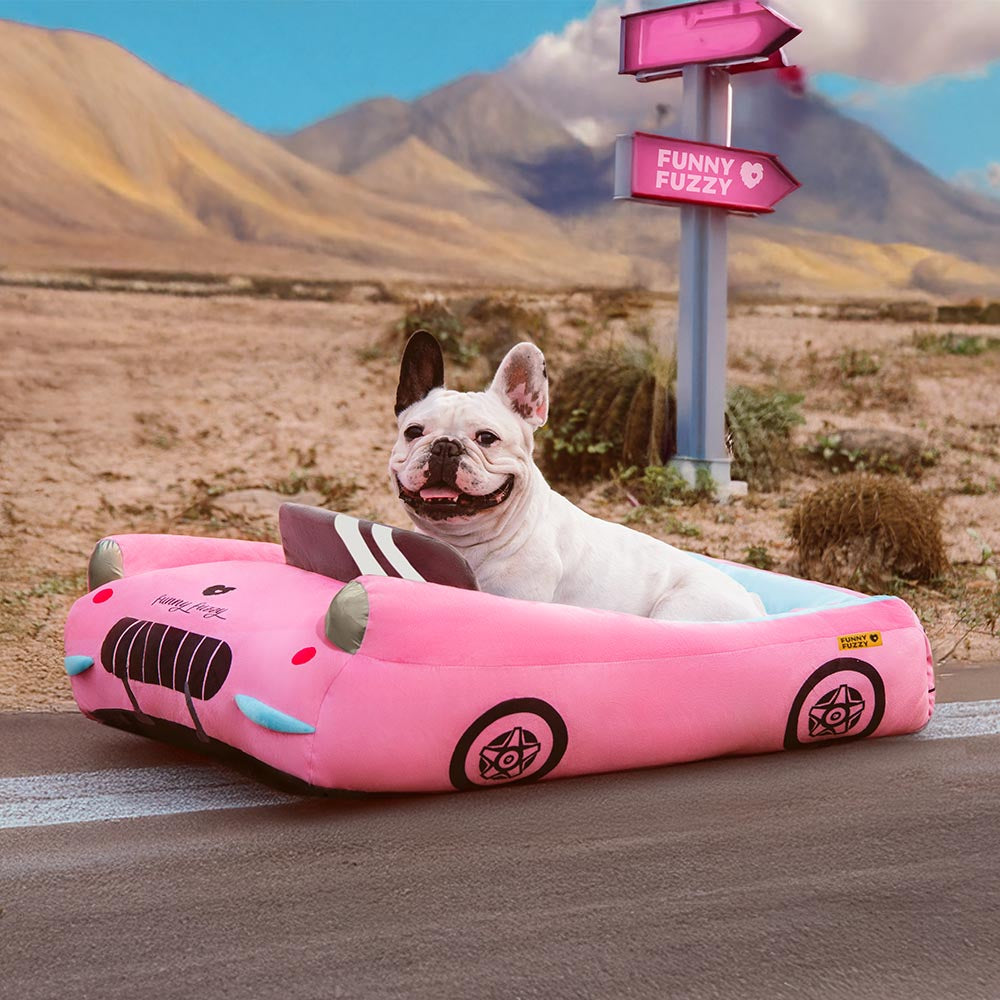 BowLift | FurElegance Classic Convertible Race Car Bed | Luxury bolster dog bed for stylish comfort and support