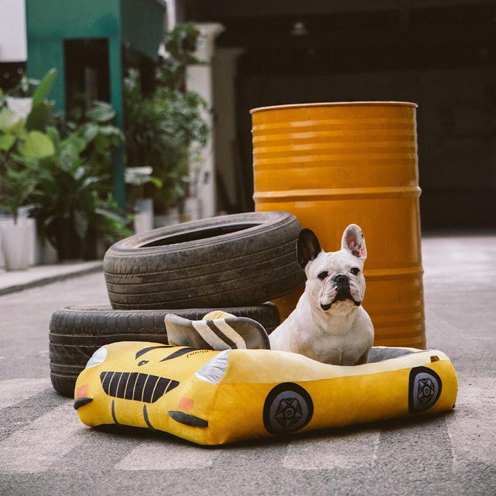BowLift | FurElegance Classic Convertible Race Car Bed | Luxury bolster dog bed for stylish comfort and support