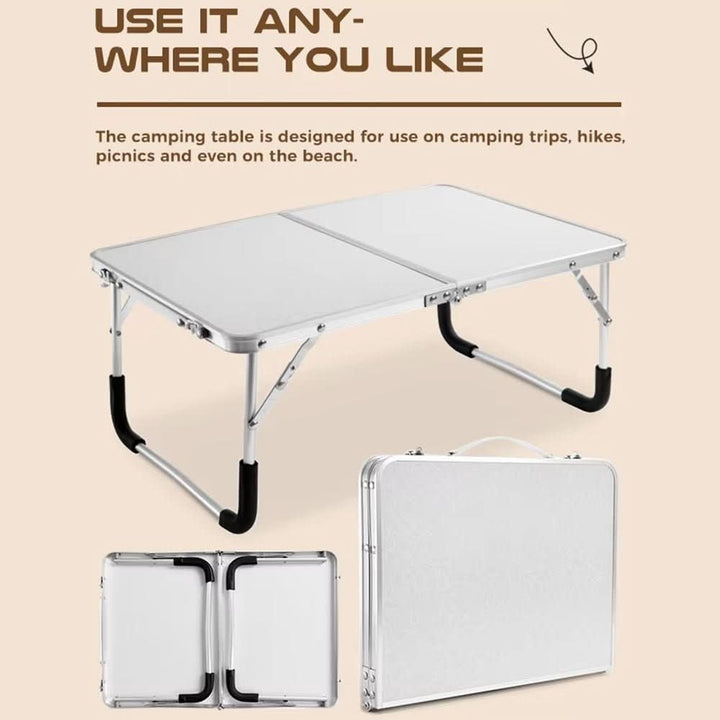 BowLift | Folding outdoor table with aluminium frame & suitcase design