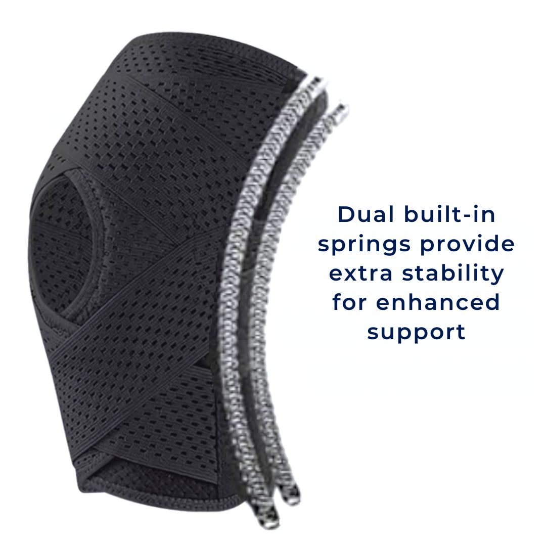 FlexGuard Knee Pads | with Support Compression Springs and Tension Strap - for Stability - Pain Relief and Protection Bowlift
