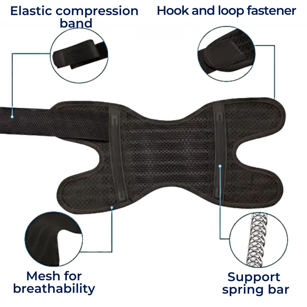FlexGuard Knee Pads | with Support Compression Springs and Tension Strap - for Stability - Pain Relief and Protection Bowlift