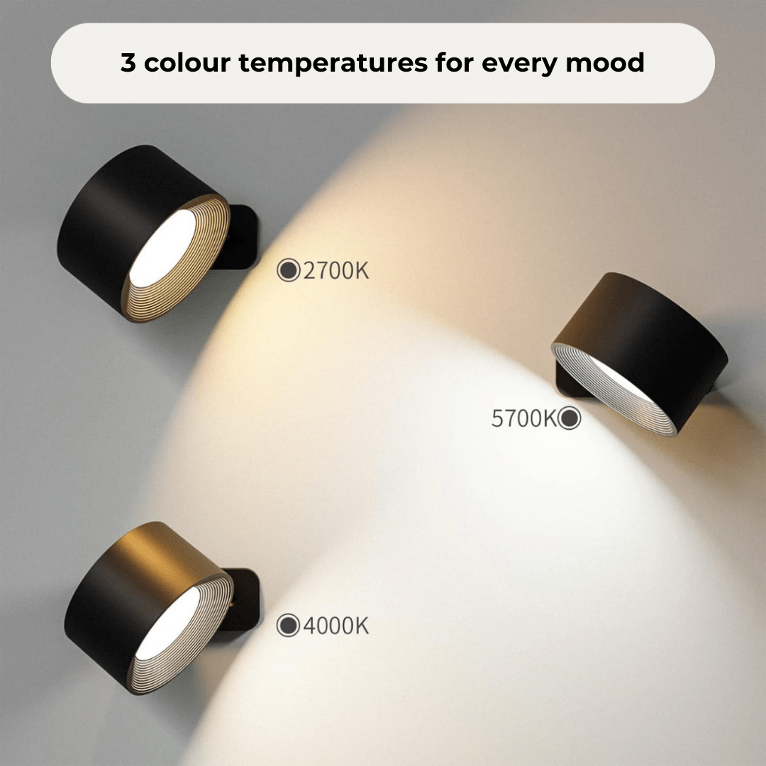 BowLift | Wireless Rechargeable 360° Wall Light | Energy-Saving LED, Touch Control & Versatile for Home Lighting