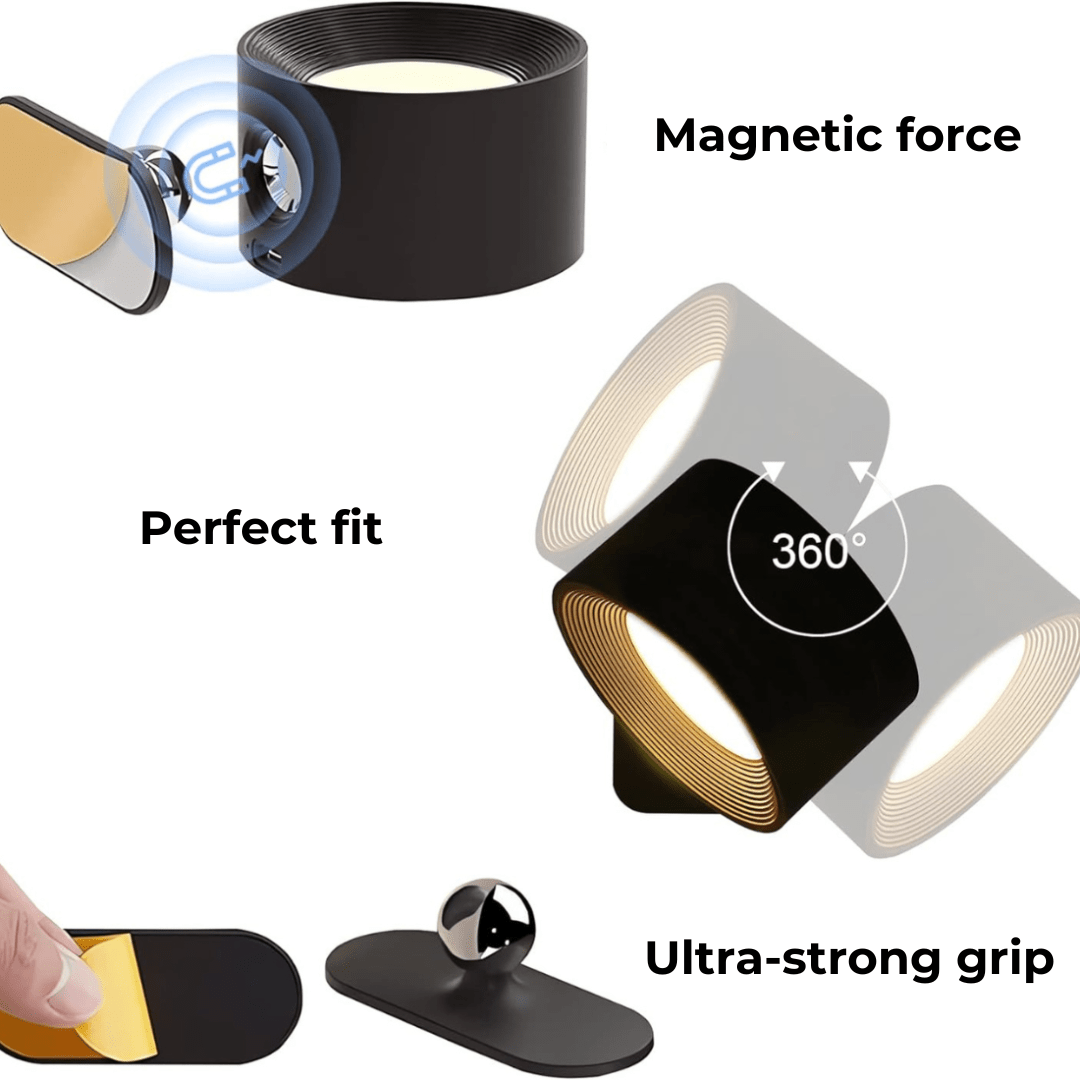 BowLift | Wireless Rechargeable 360° Wall Light | Energy-Saving LED, Touch Control & Versatile for Home Lighting