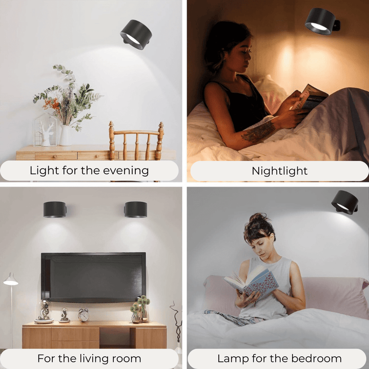 BowLift | Wireless Rechargeable 360° Wall Light | Energy-Saving LED, Touch Control & Versatile for Home Lighting