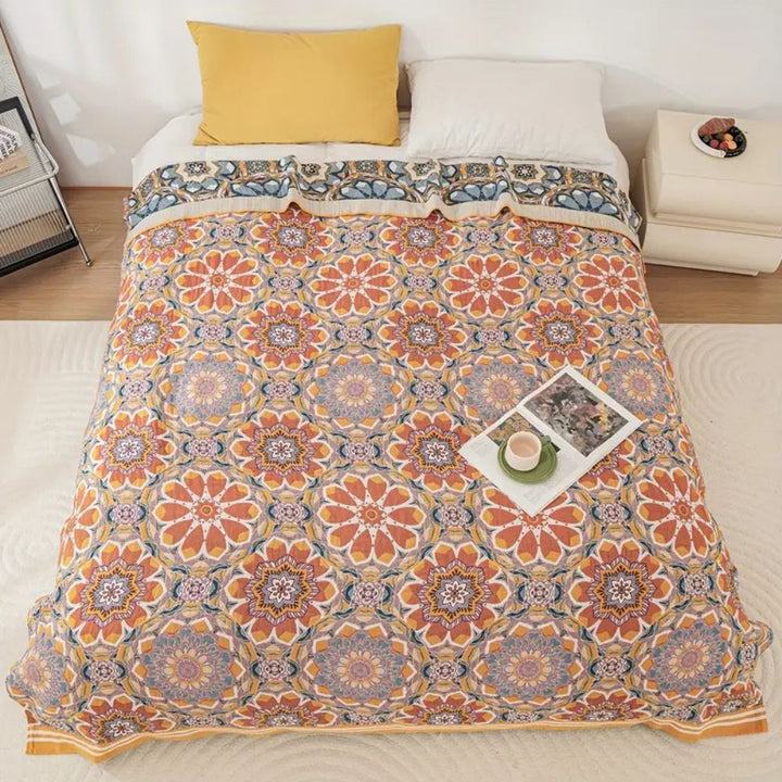 BowLift | Boho Flora Tone Cotton Blanket