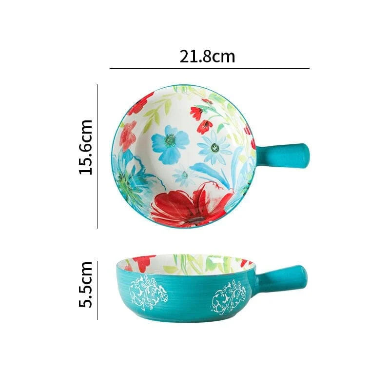 Floral single-handle ceramic bowl Bowlift
