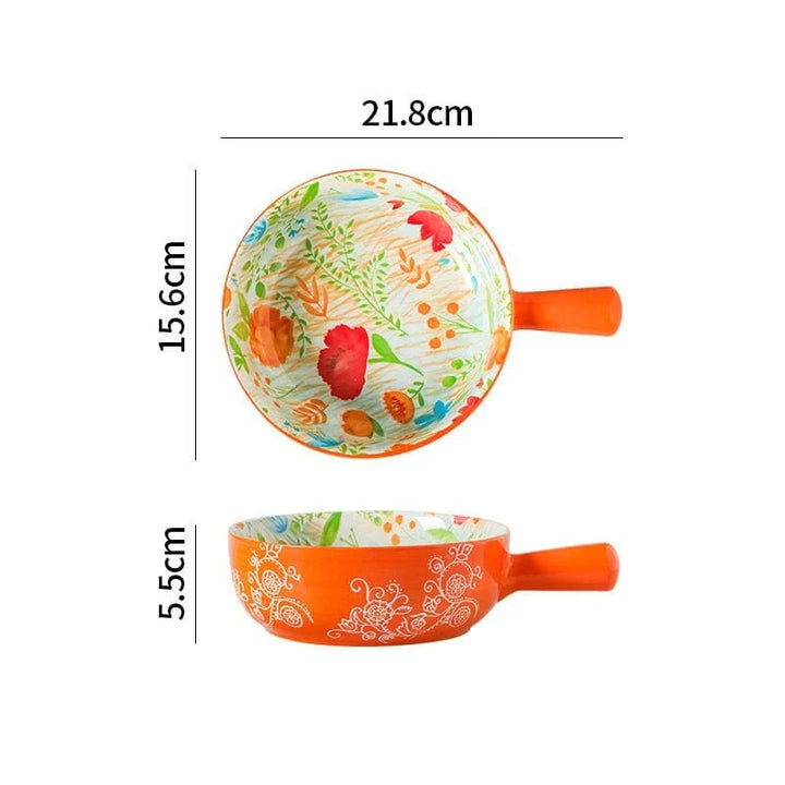 Floral single-handle ceramic bowl Bowlift