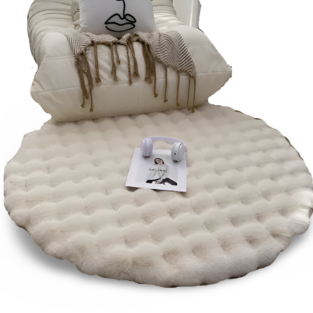 Round Velvety Soft Non-Slip Floor Mat – Cozy Fleece Home Decoration | Bowlift