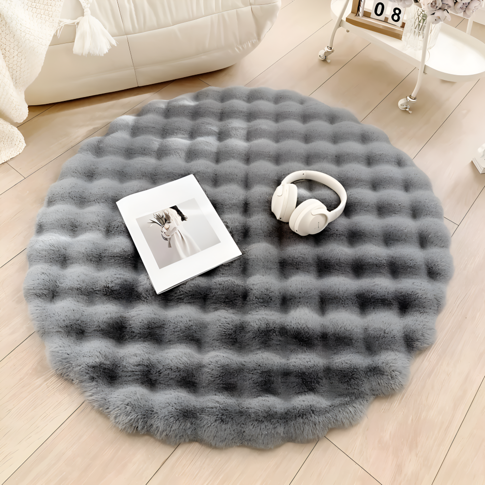 Round Velvety Soft Non-Slip Floor Mat – Cozy Fleece Home Decoration | Bowlift