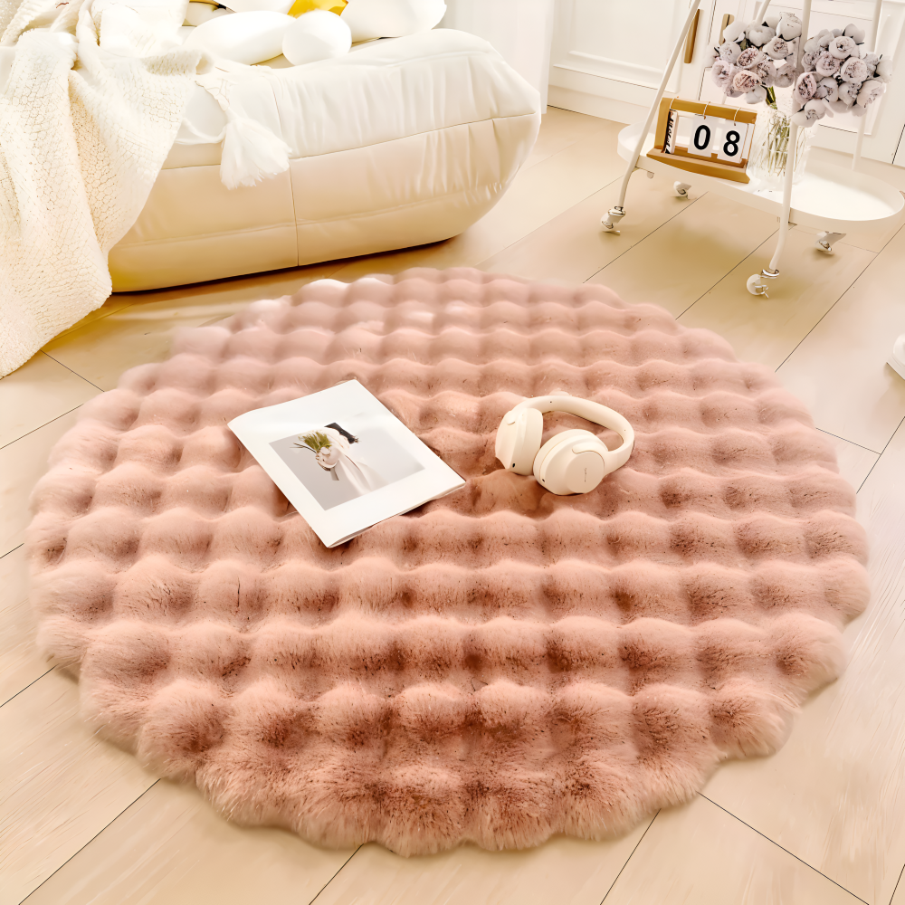 BowLift | Round Velvet Soft Non-Slip Floor Mat – Cozy Fleece Home Decoration