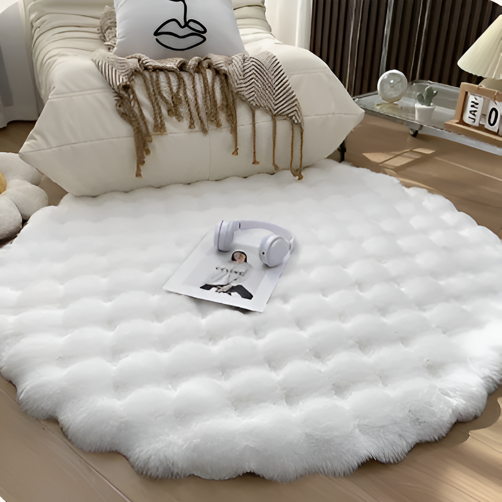 Round Velvety Soft Non-Slip Floor Mat – Cozy Fleece Home Decoration | Bowlift
