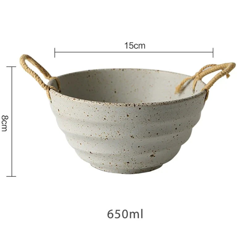 Fortessa ceramic bowl with hemp rope handle Bowlift