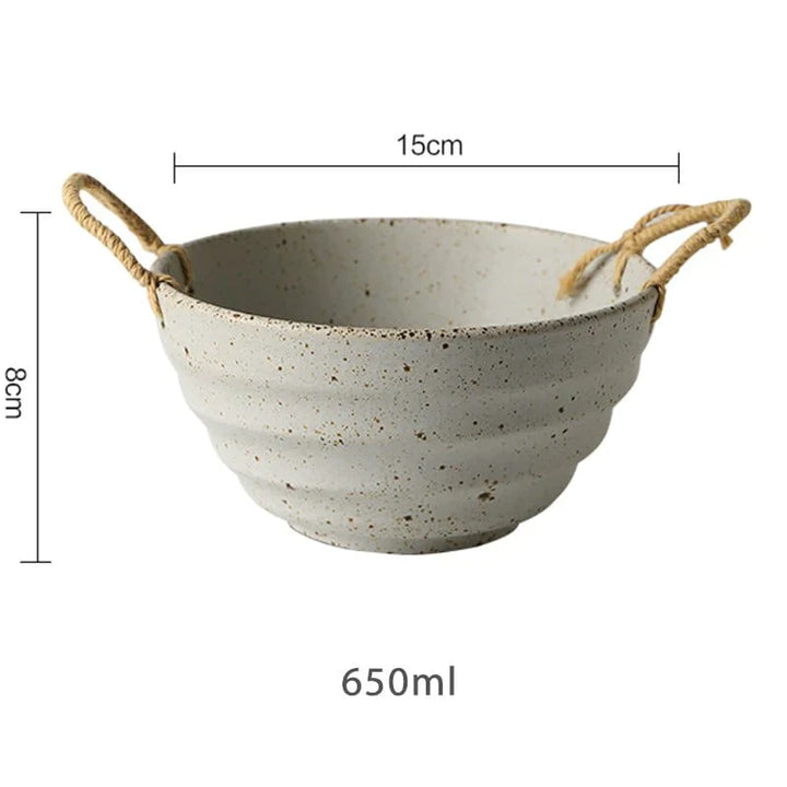 Fortessa ceramic bowl with hemp rope handle Bowlift
