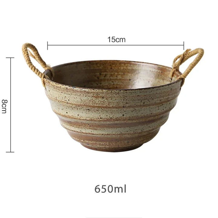 Fortessa ceramic bowl with hemp rope handle Bowlift