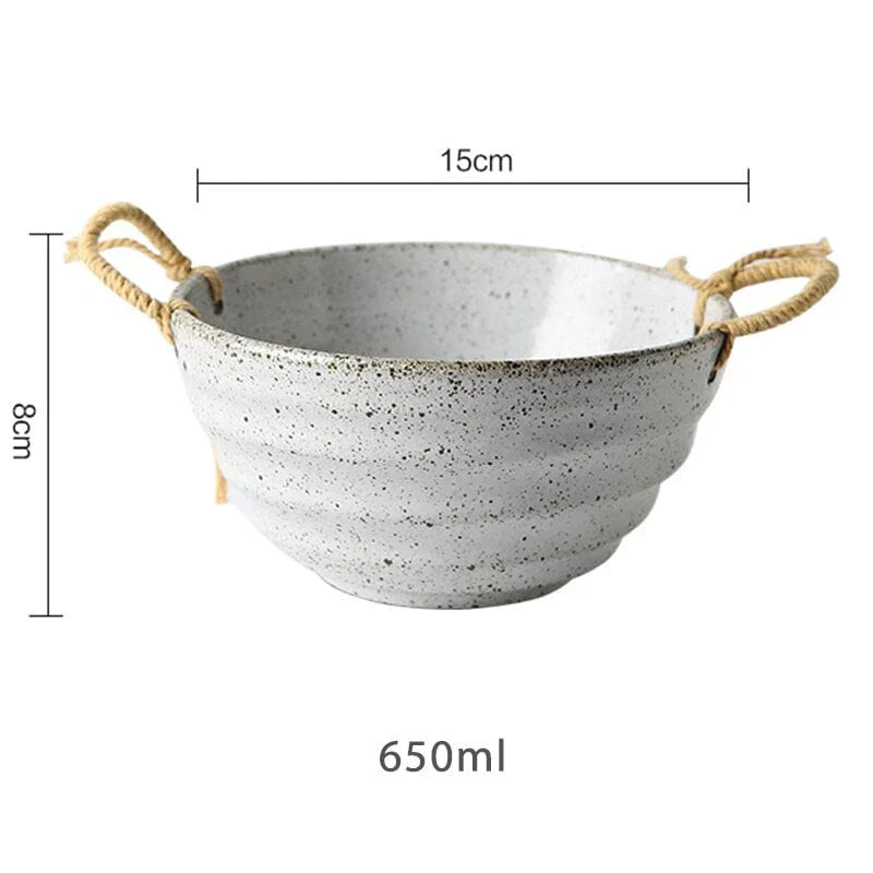 Fortessa ceramic bowl with hemp rope handle Bowlift