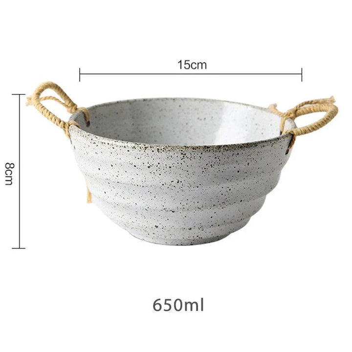 Fortessa ceramic bowl with hemp rope handle Bowlift