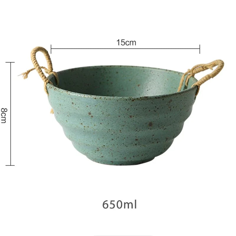Fortessa ceramic bowl with hemp rope handle Bowlift