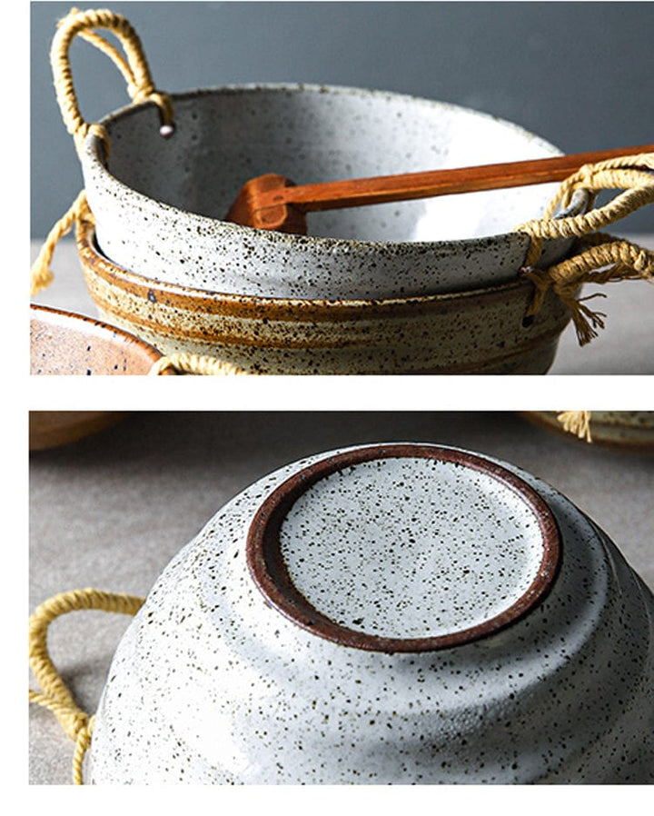 Fortessa ceramic bowl with hemp rope handle Bowlift