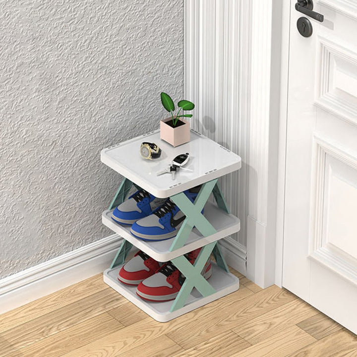 BowLift | BowLift | Narrow shoe rack made of wood for space-saving storage