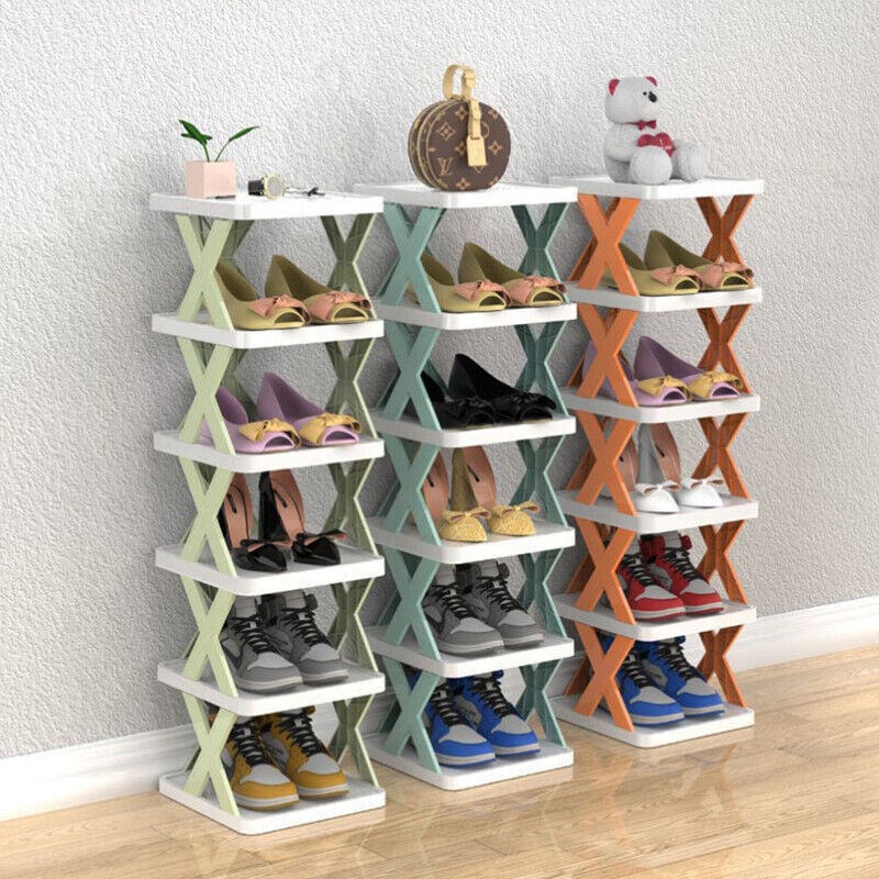BowLift | BowLift | Narrow shoe rack made of wood for space-saving storage