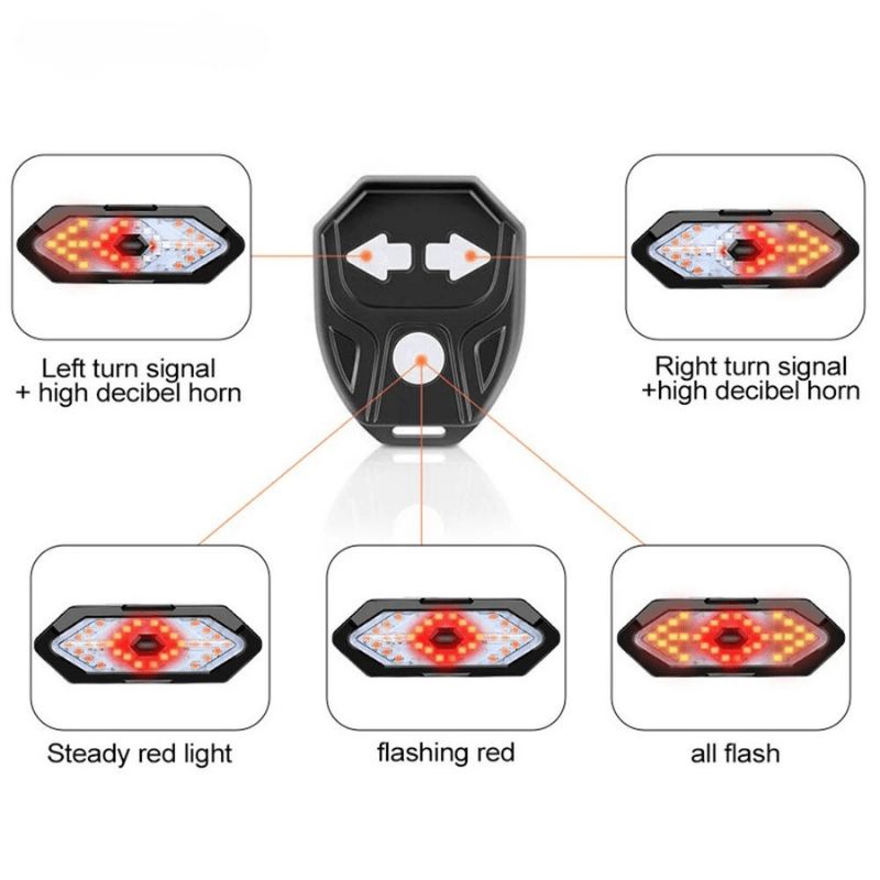 BowLift | Rechargeable bicycle rear light with remote control & 32 LEDs