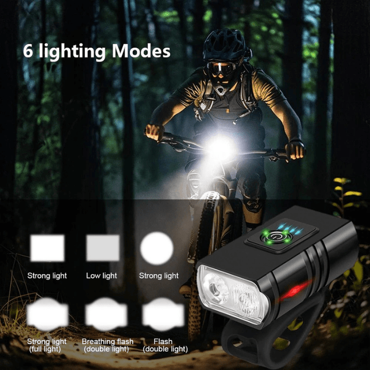 BowLift | Rechargeable LED bike front light with 6 modes & USB-C charging function