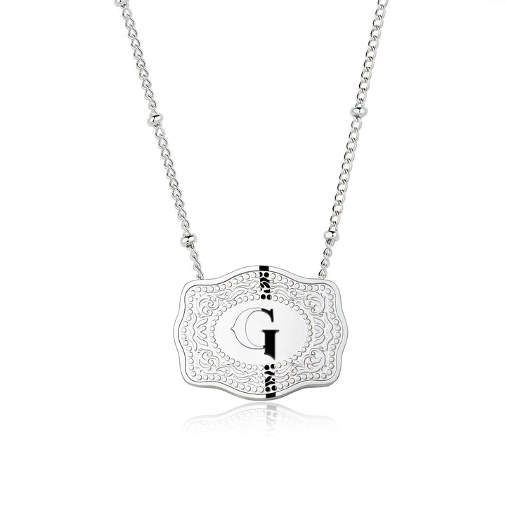 BowLift | Dainty Belt Buckle Letter Initial Necklaces