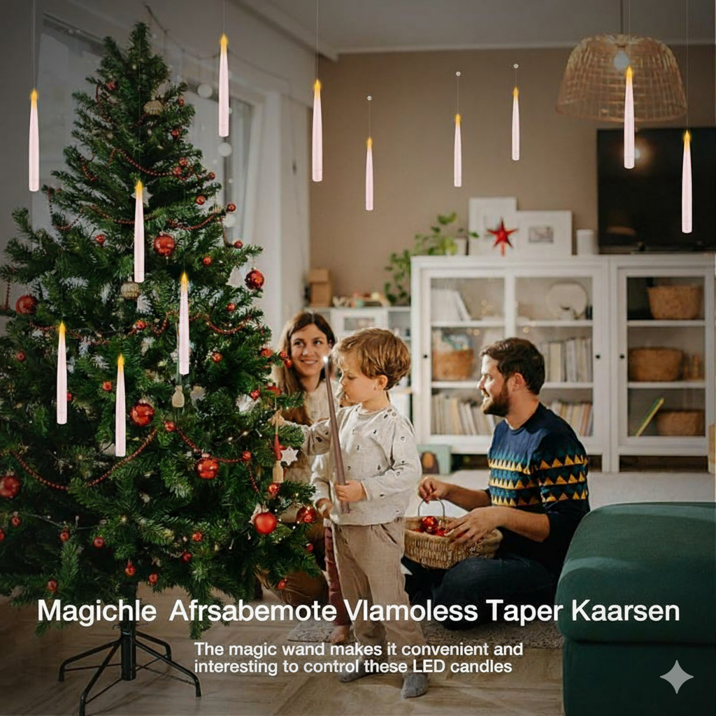 BowLift | LumiGlow LED Candle Set | Flameless hanging candles with remote control for atmospheric decoration