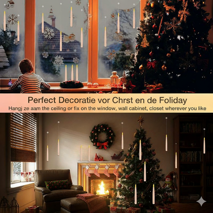 BowLift | LumiGlow LED Candle Set | Flameless hanging candles with remote control for atmospheric decoration