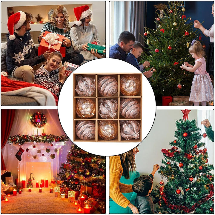BowLift | Golden Christmas Baubles Set | Plastic Christmas Ornaments